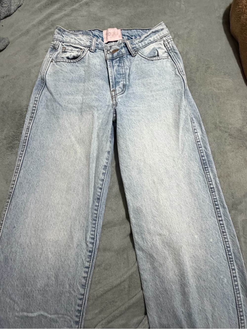 REVICE Light Blue High-Rise Straight Leg Jeans